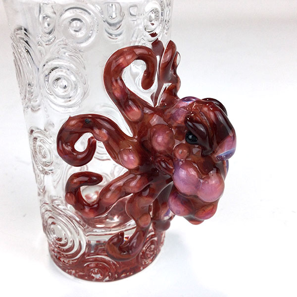 Red Octopus Shot Glass by Mazet Studios